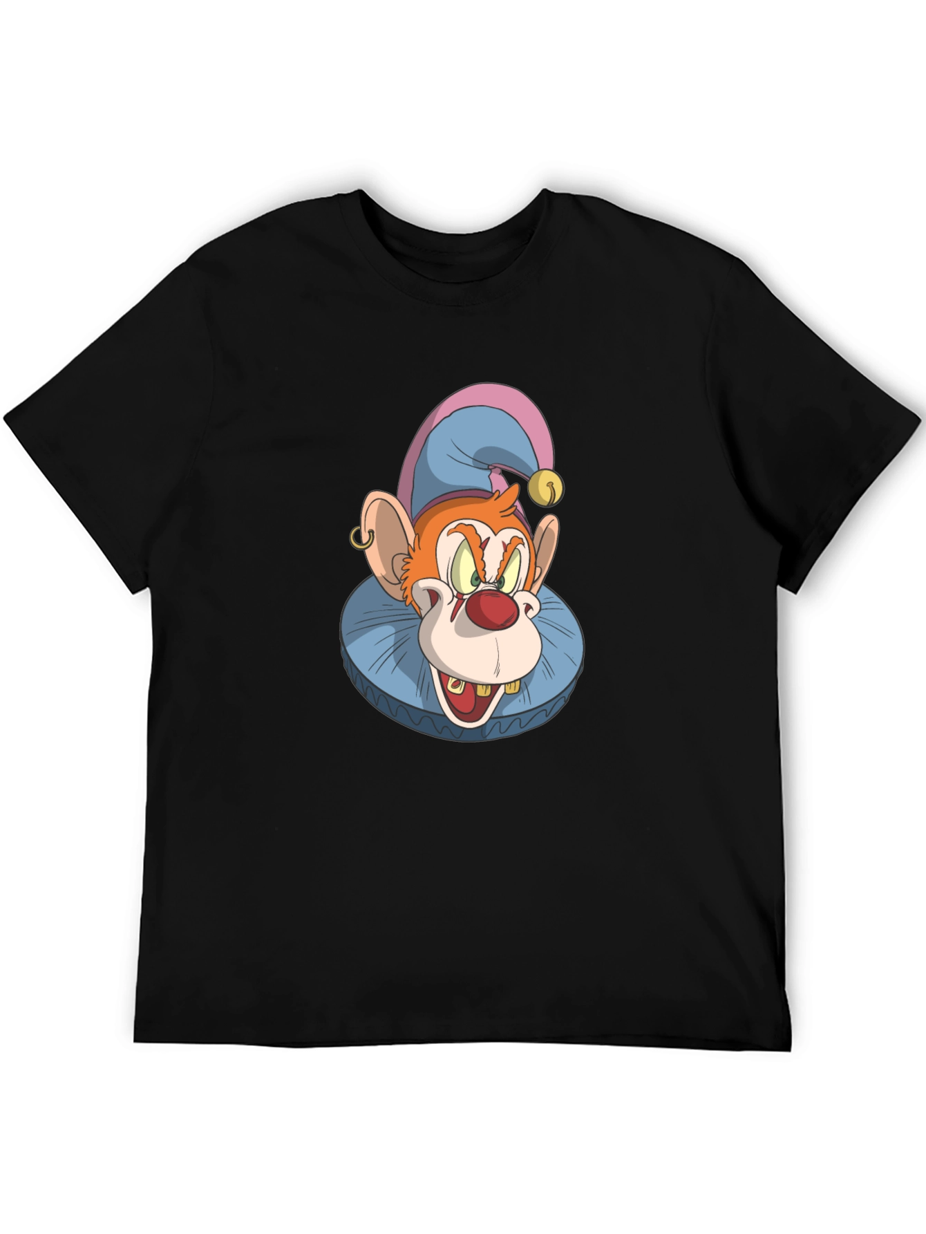 Clown Monkey Graphic Tee - Black Cotton T-Shirt