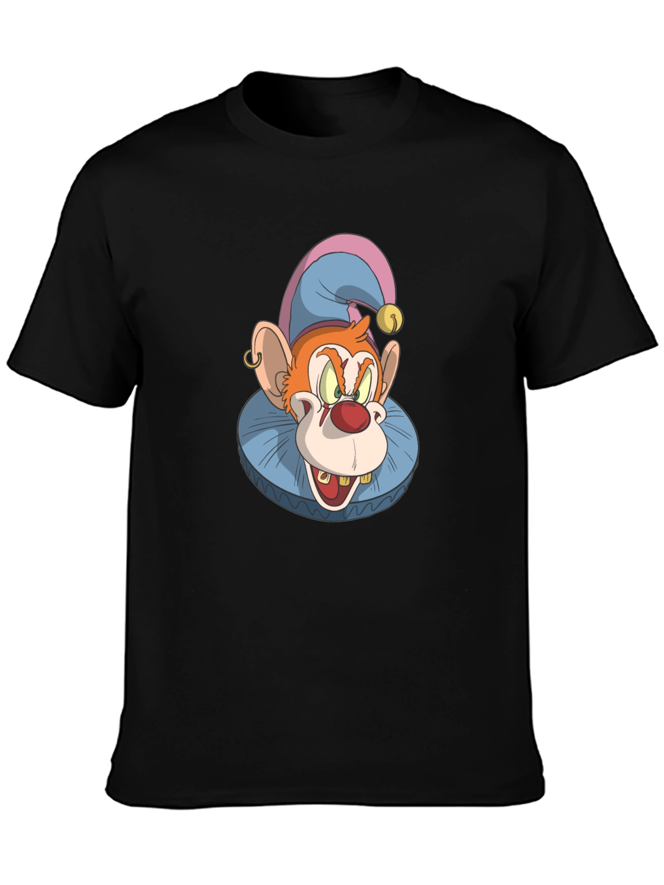 Clown Monkey Graphic Tee - Black Cotton T-Shirt