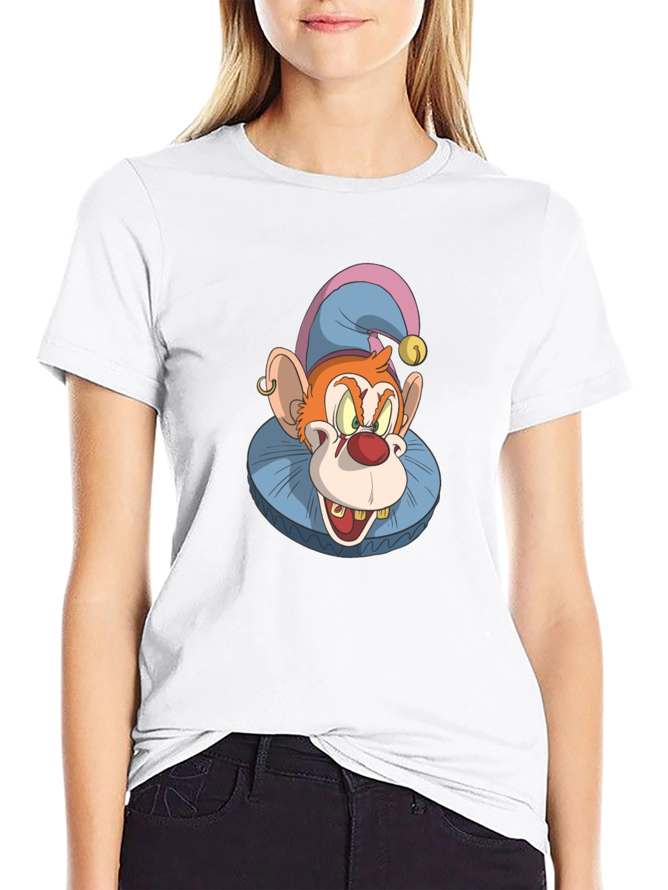 Clown Monkey Graphic Tee - Black Cotton T-Shirt