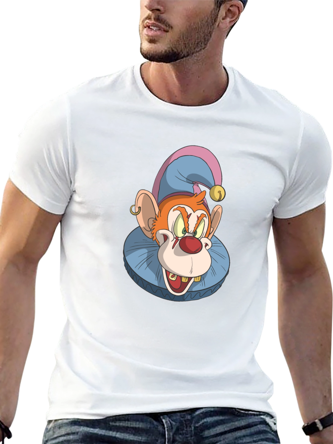 Clown Monkey Graphic Tee - Black Cotton T-Shirt