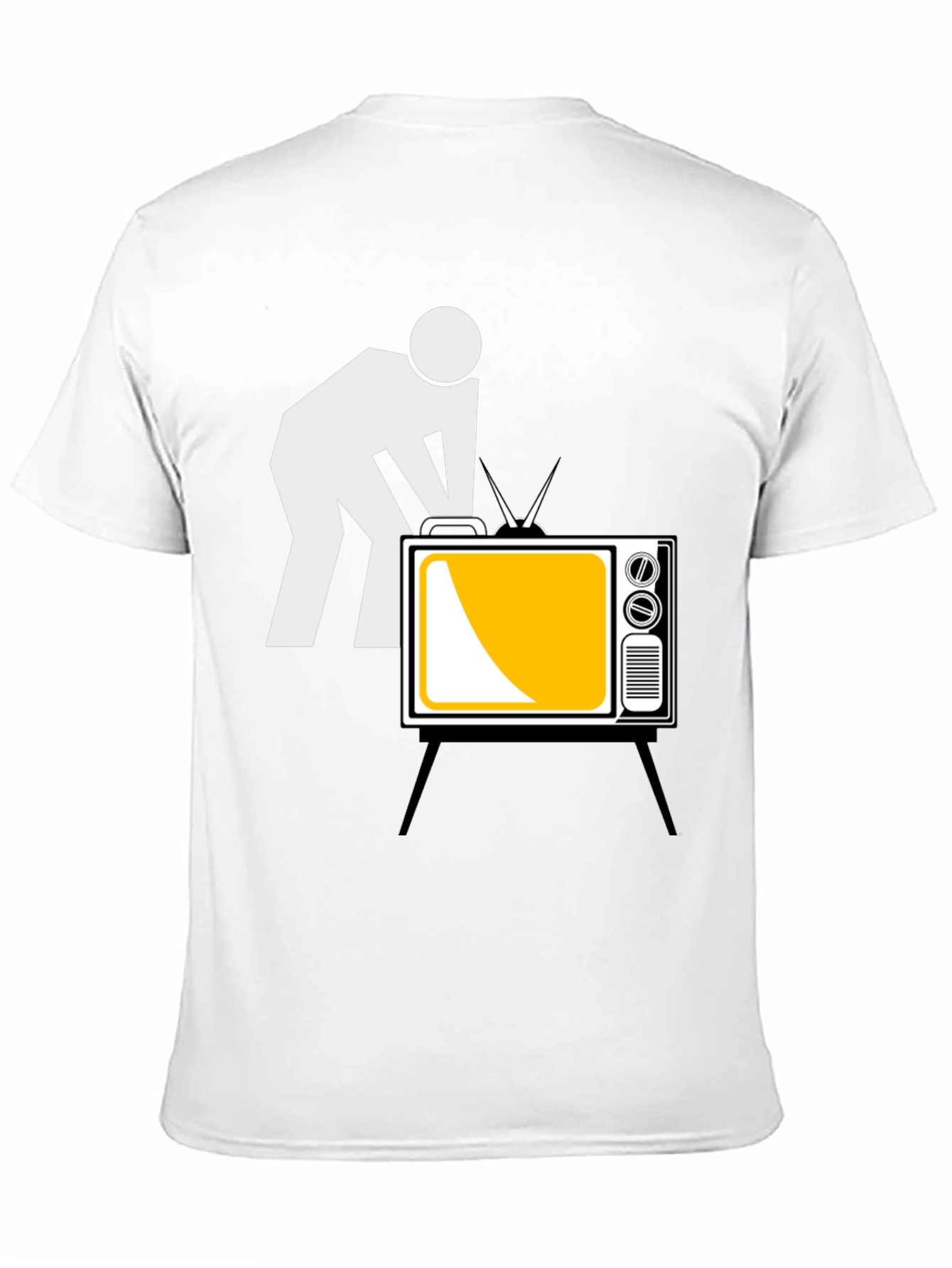 Funny TV Repairman Graphic Tee - Black