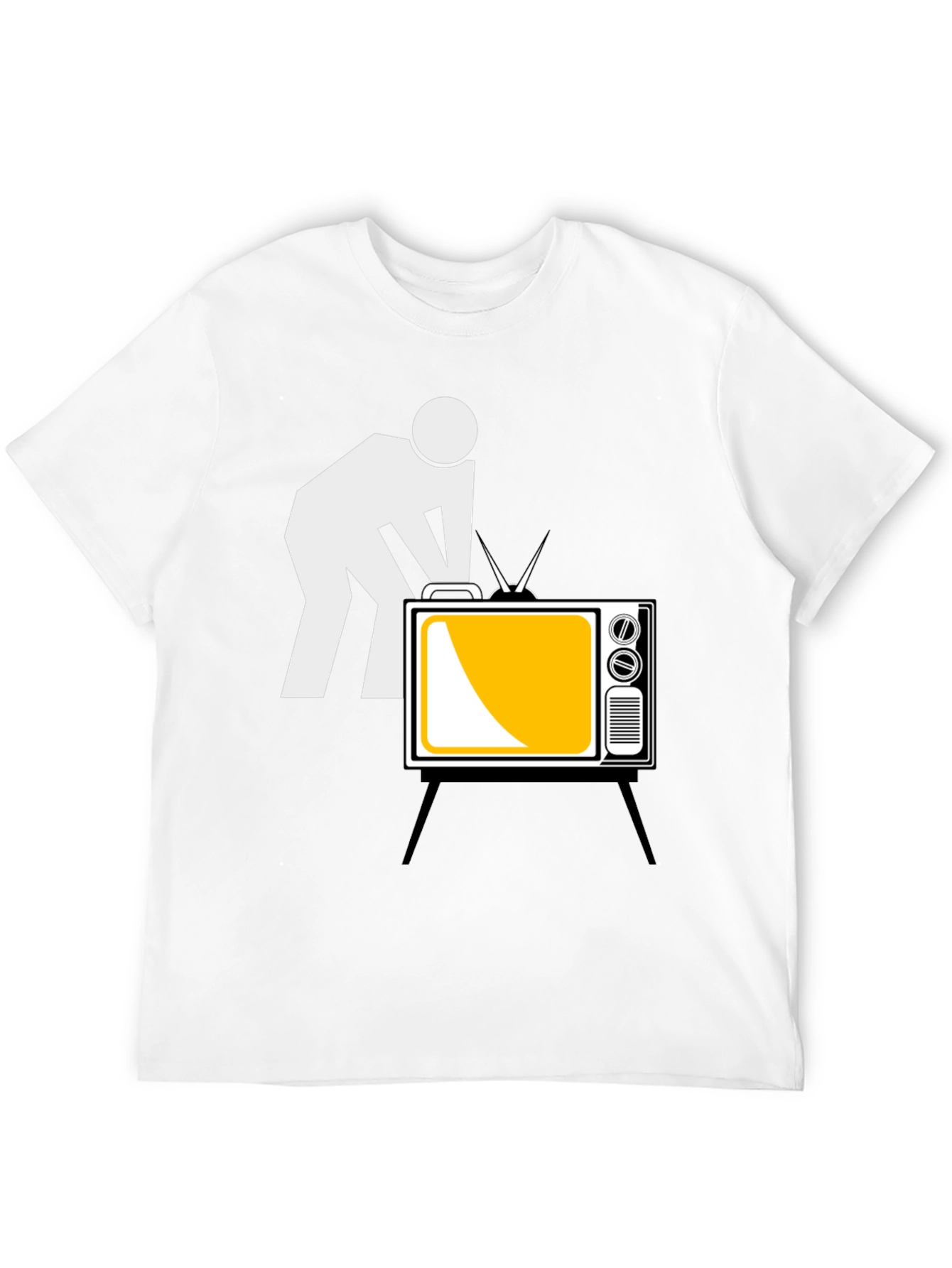 Funny TV Repairman Graphic Tee - Black