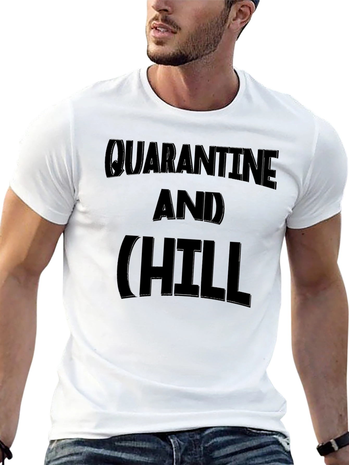 Quarantine and Chill Graphic Tee - Black Cotton Blend