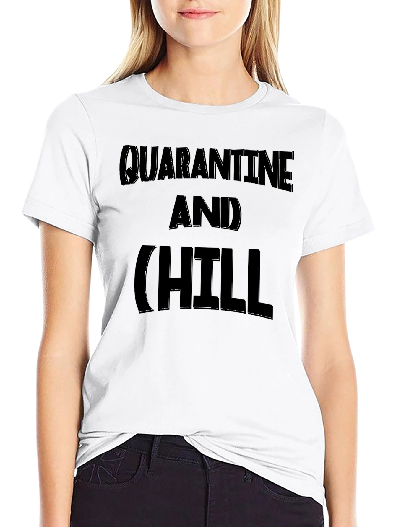 Quarantine and Chill Graphic Tee - Black Cotton Blend