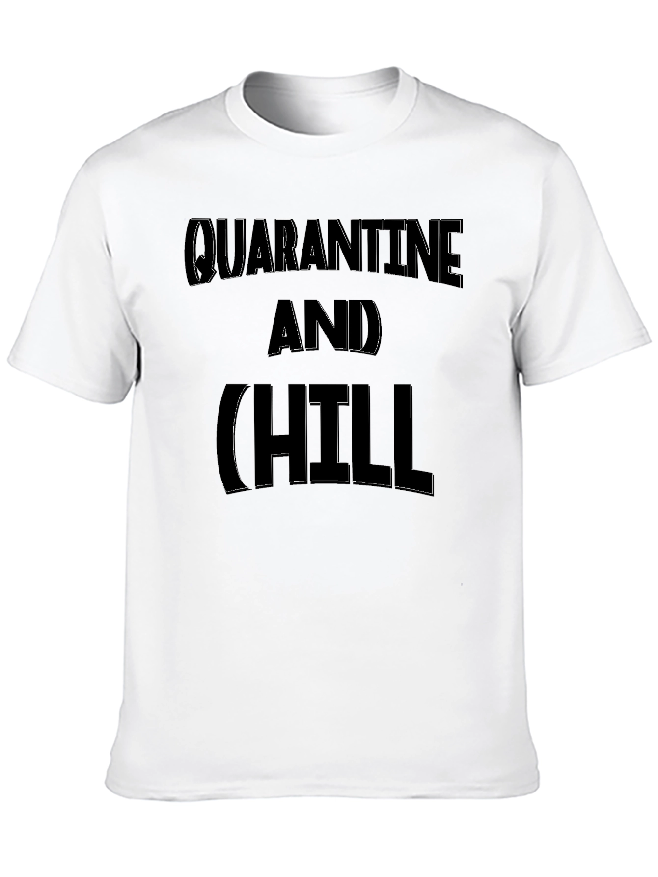 Quarantine and Chill Graphic Tee - Black Cotton Blend