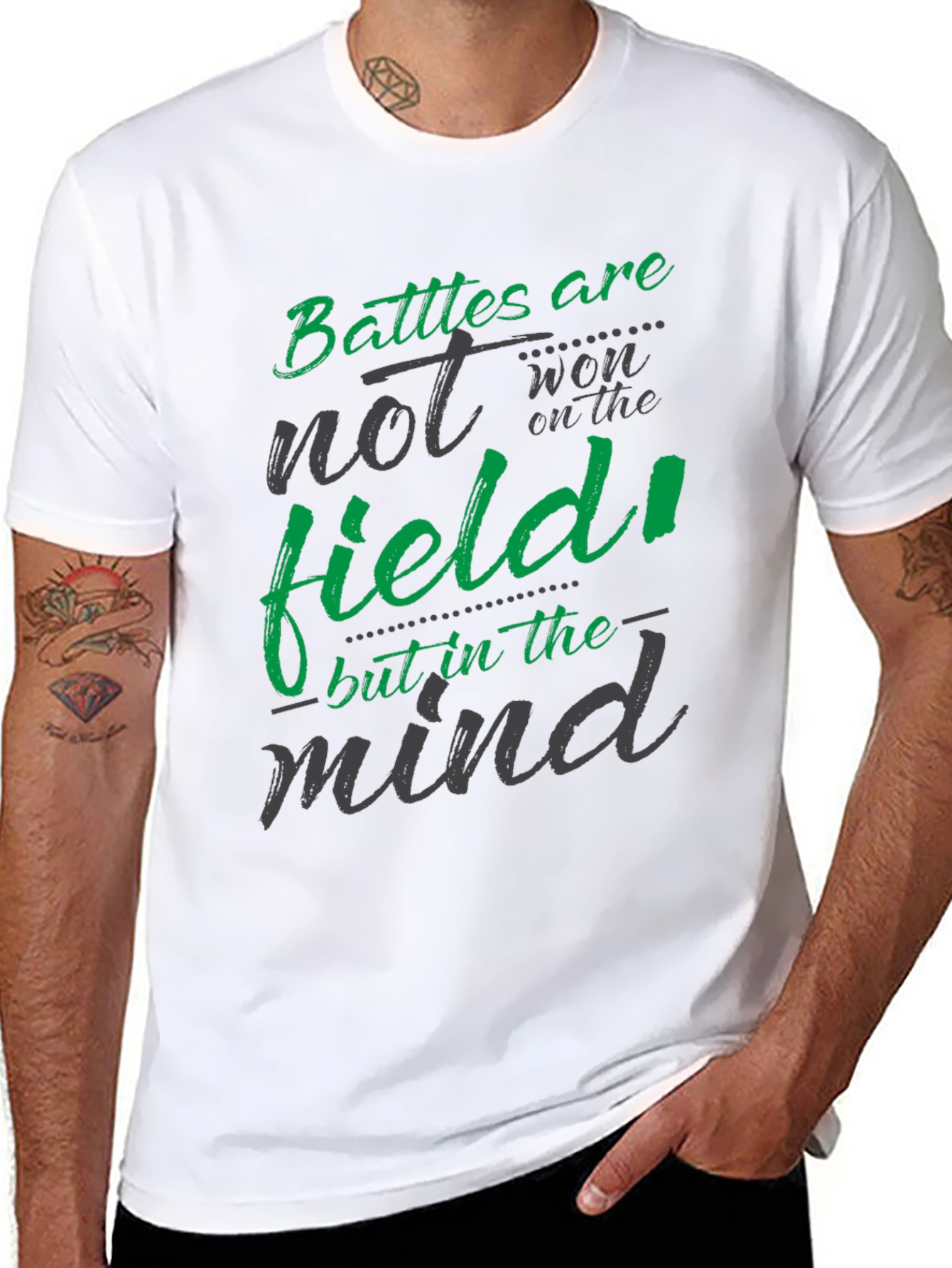 Battles are won in the mind Black T-shirt