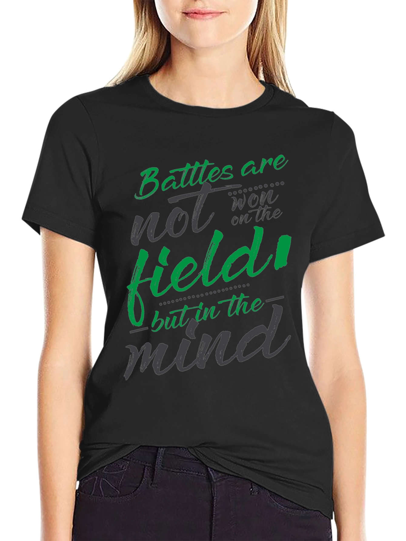Battles are won in the mind Black T-shirt