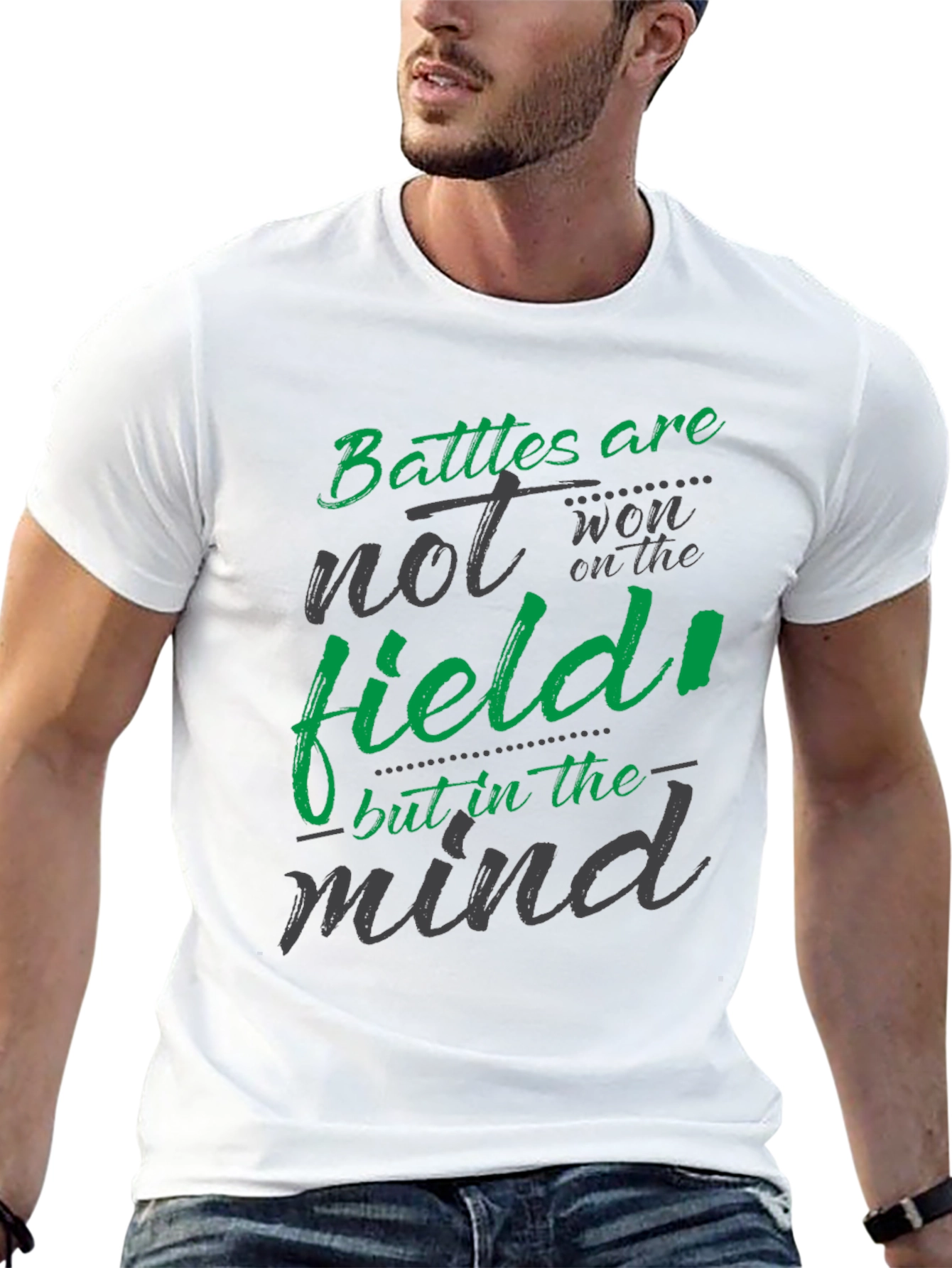 Battles are won in the mind Black T-shirt