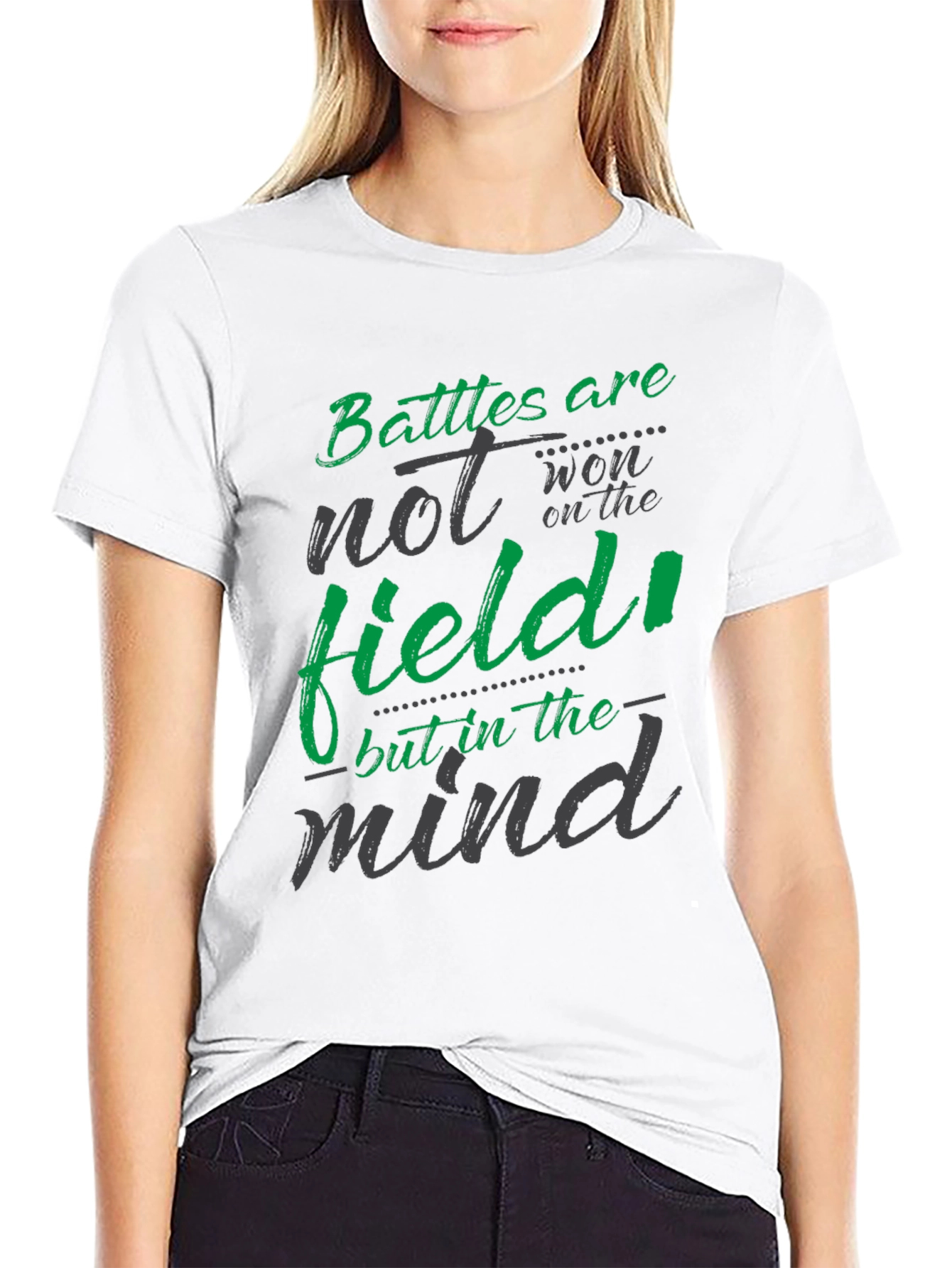Battles are won in the mind Black T-shirt