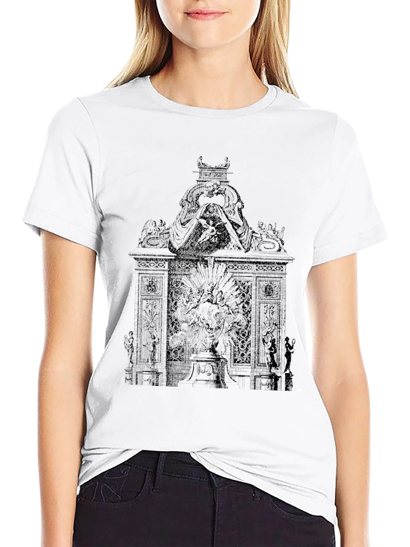 Graphic Print Black Tee