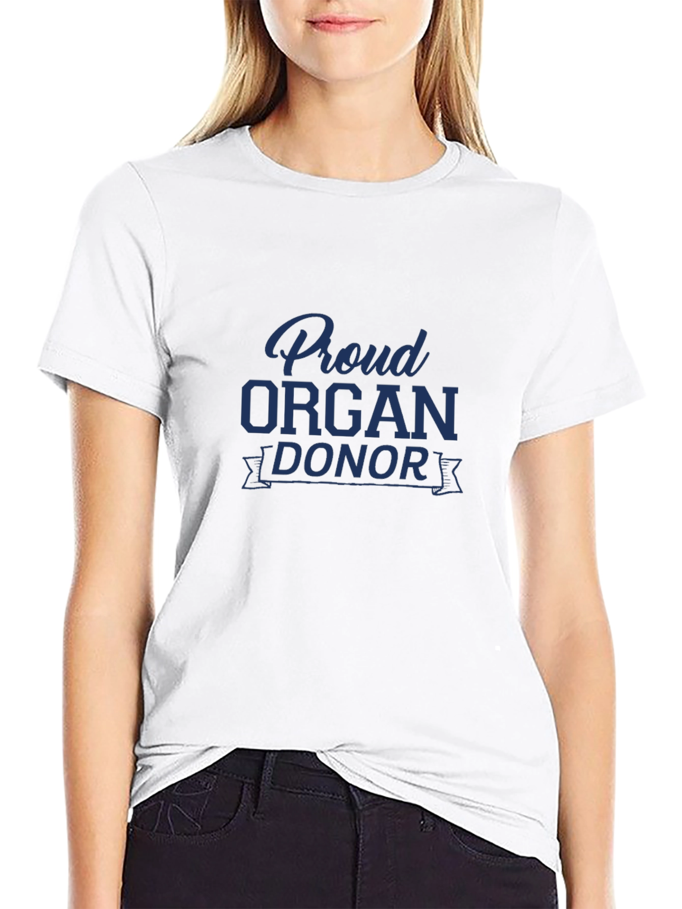 Proud Organ Donor Black Graphic T-Shirt