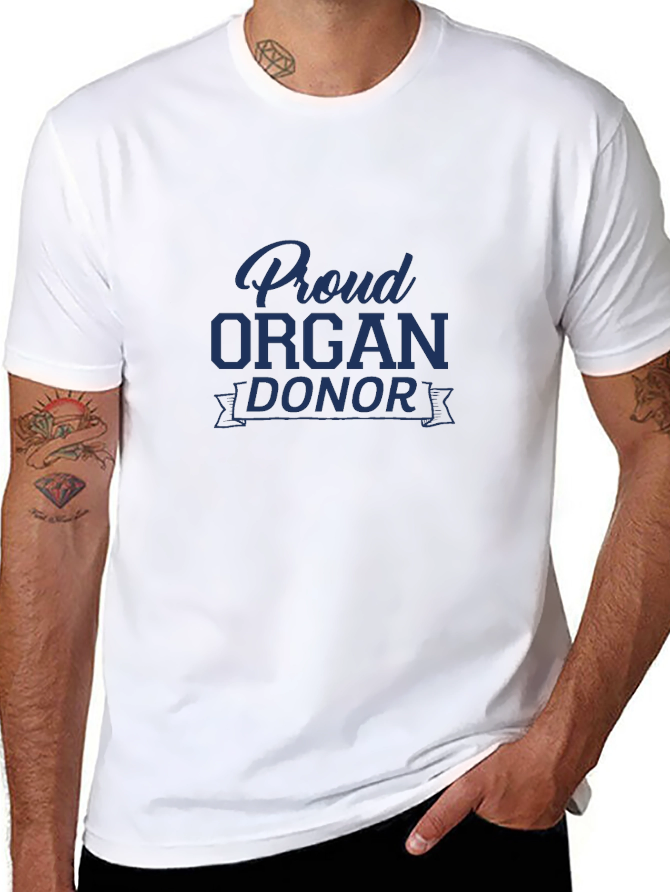 Proud Organ Donor Black Graphic T-Shirt