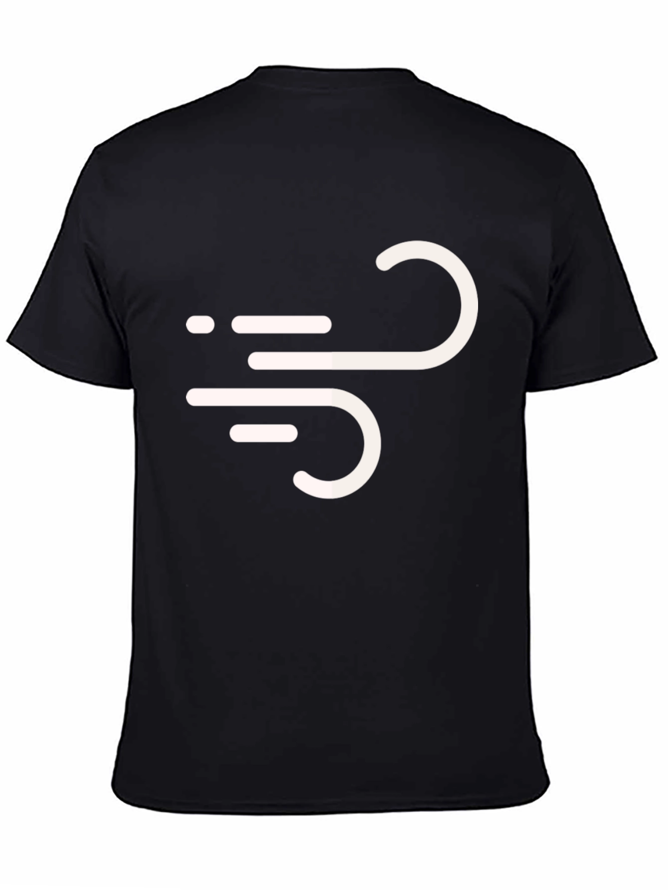 Stylish Black Tee with Wind Symbol
