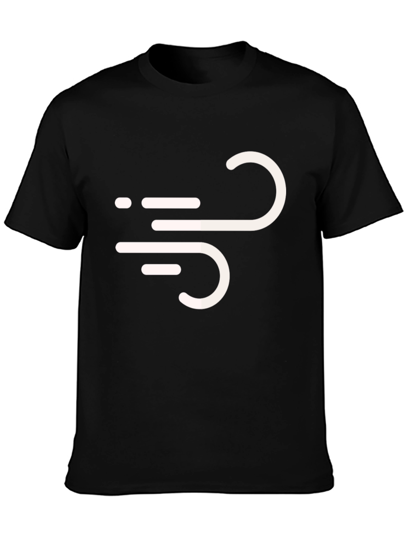 Stylish Black Tee with Wind Symbol