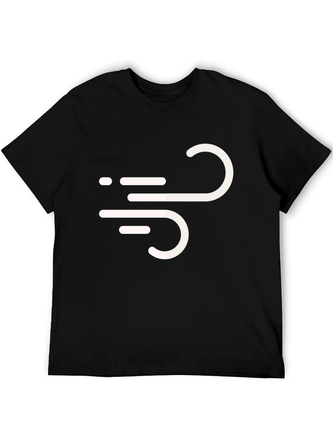 Stylish Black Tee with Wind Symbol
