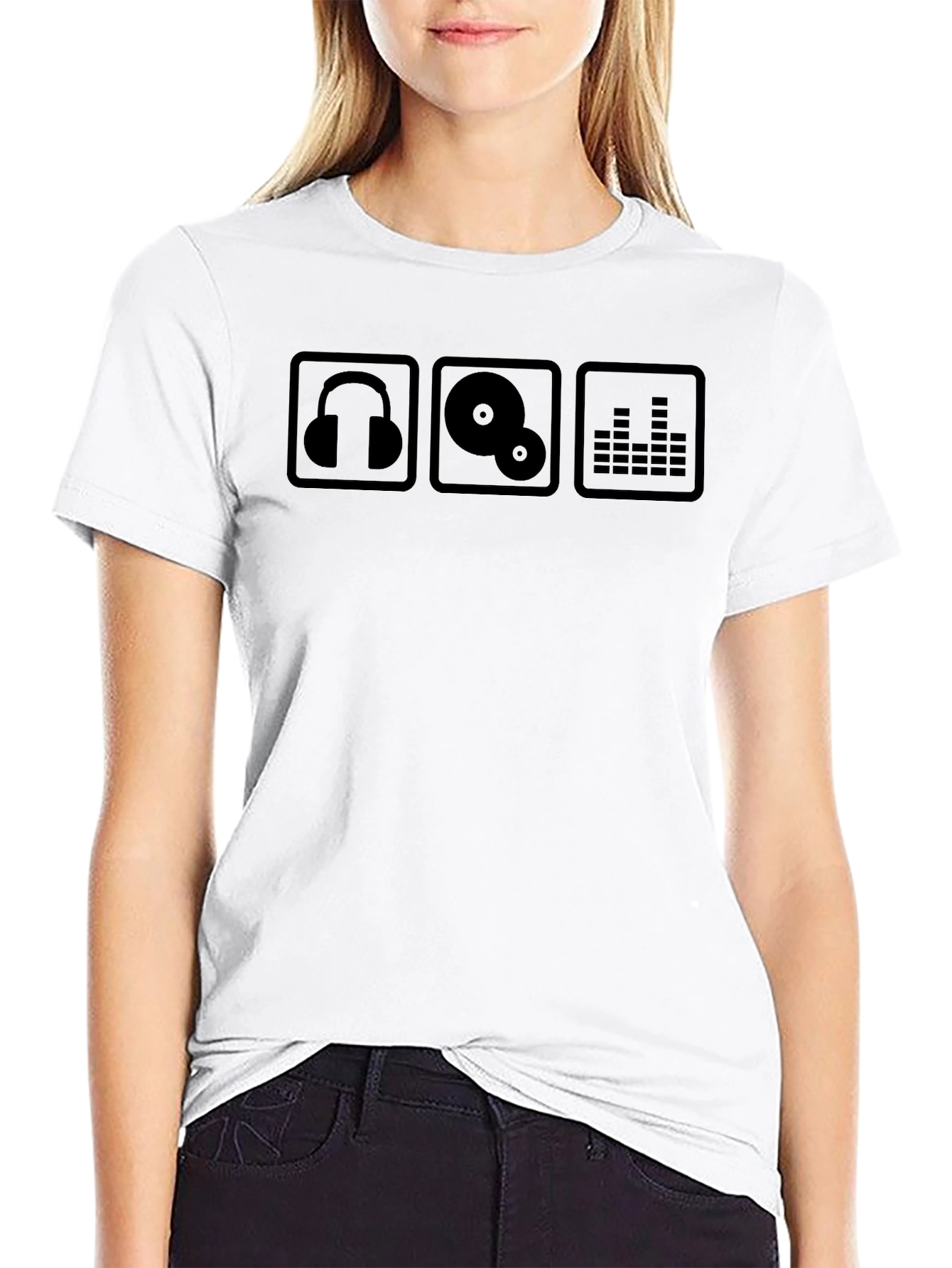 DJ Music Icons T-Shirt - Headphones Vinyl Equalizer