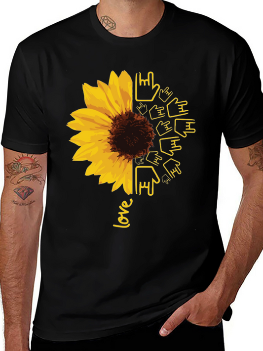 Sunflower ASL Love Graphic T-Shirt