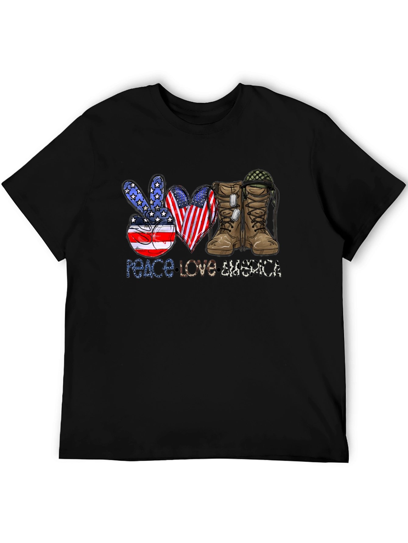 Peace Love America Patriotic T-Shirt
