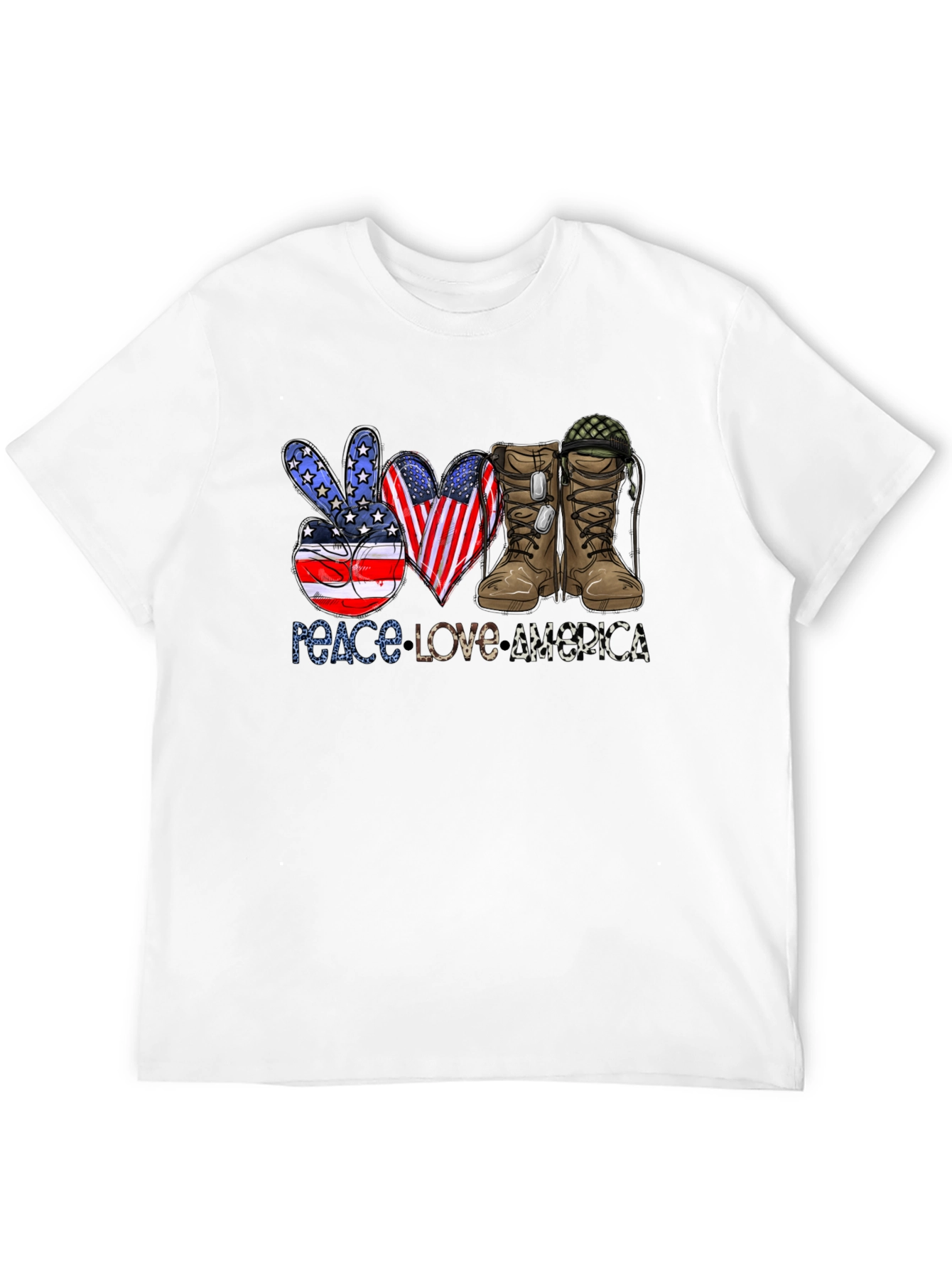 Peace Love America Patriotic T-Shirt
