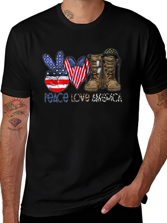 Peace Love America Patriotic T-Shirt