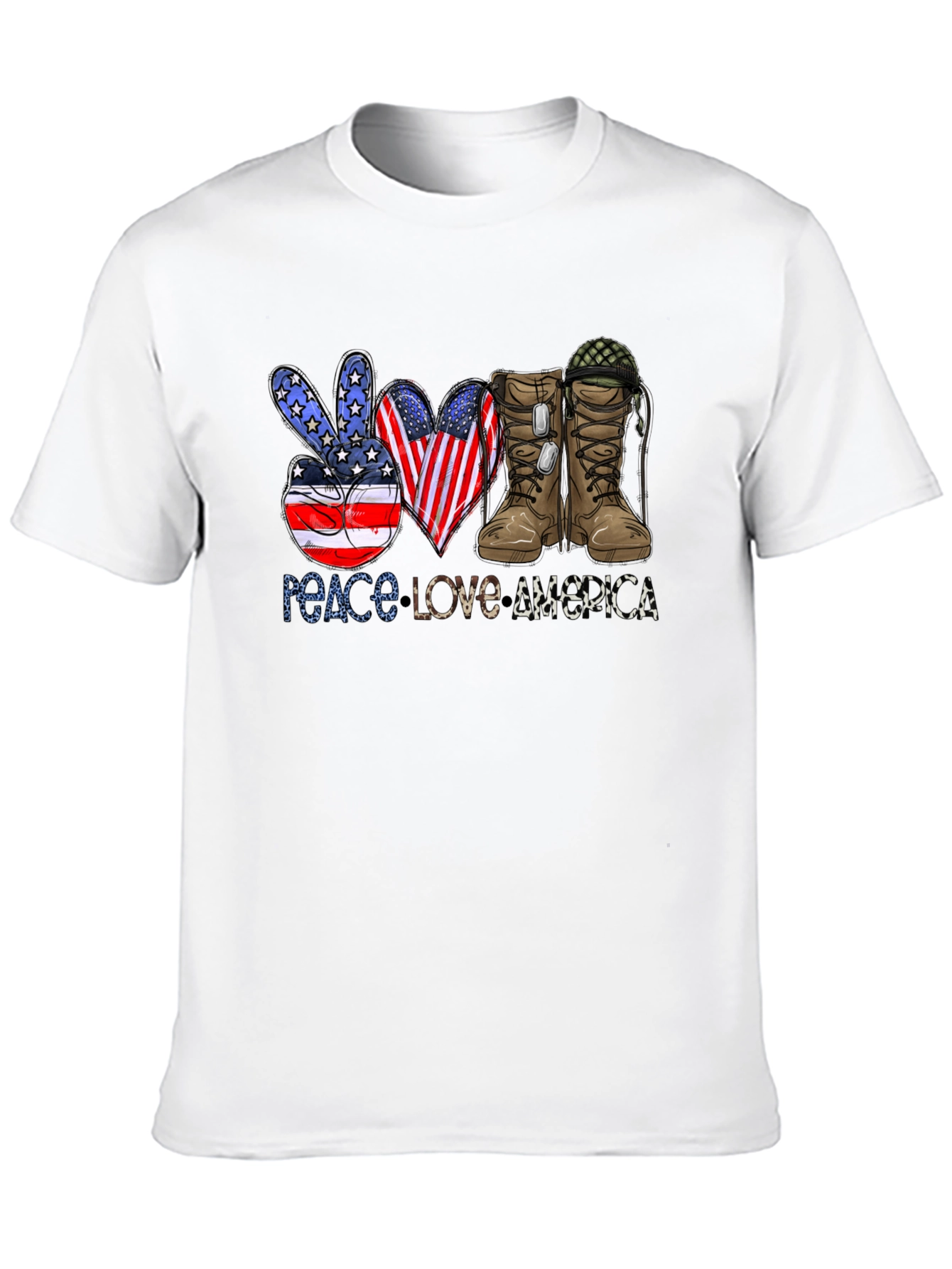 Peace Love America Patriotic T-Shirt