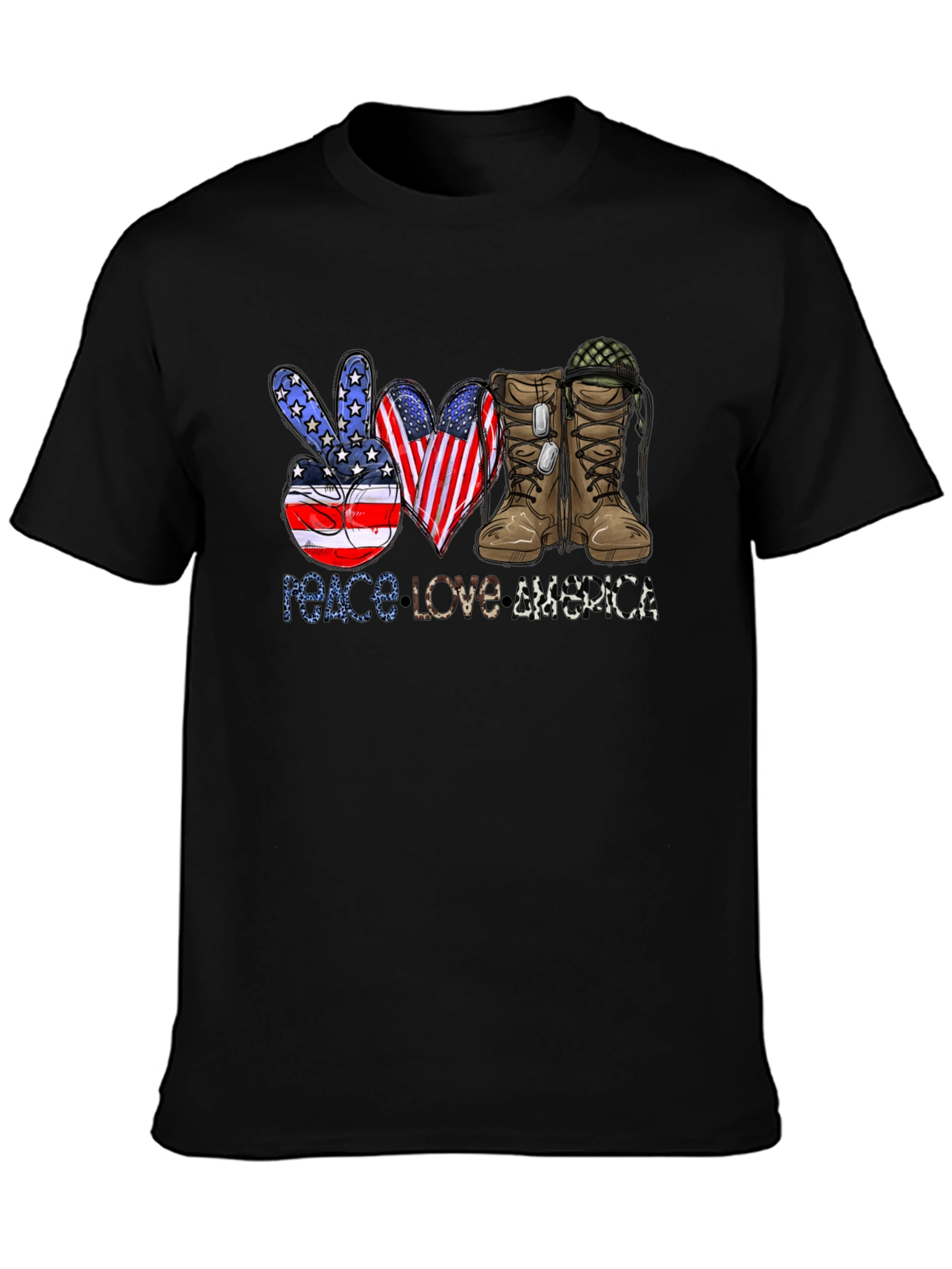 Peace Love America Patriotic T-Shirt
