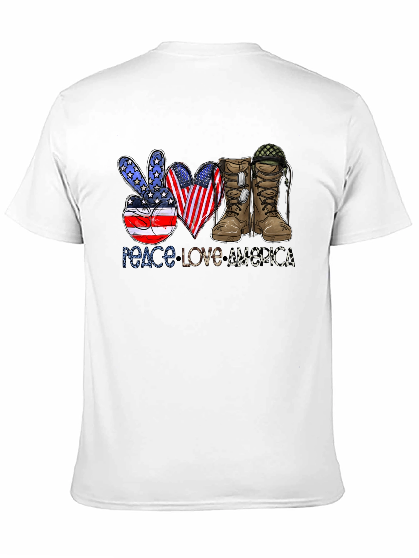 Peace Love America Patriotic T-Shirt