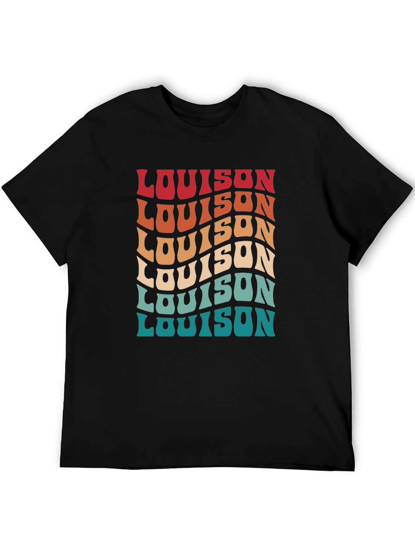 Wavy Text Graphic Tee - Retro Style