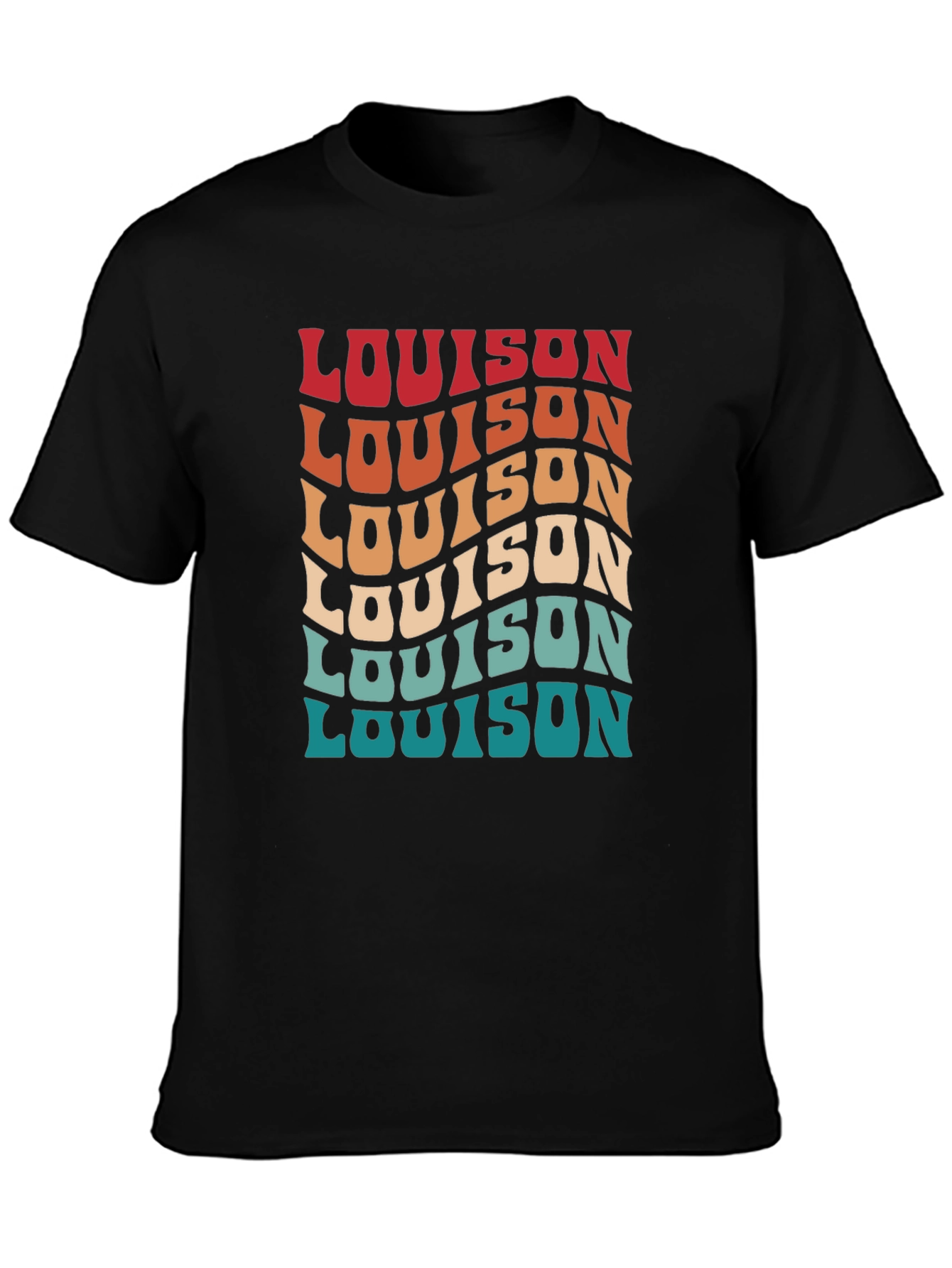Wavy Text Graphic Tee - Retro Style