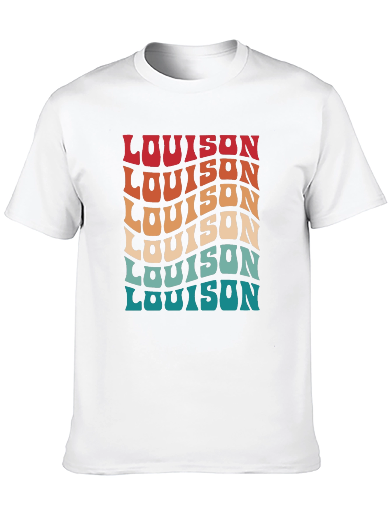 Wavy Text Graphic Tee - Retro Style