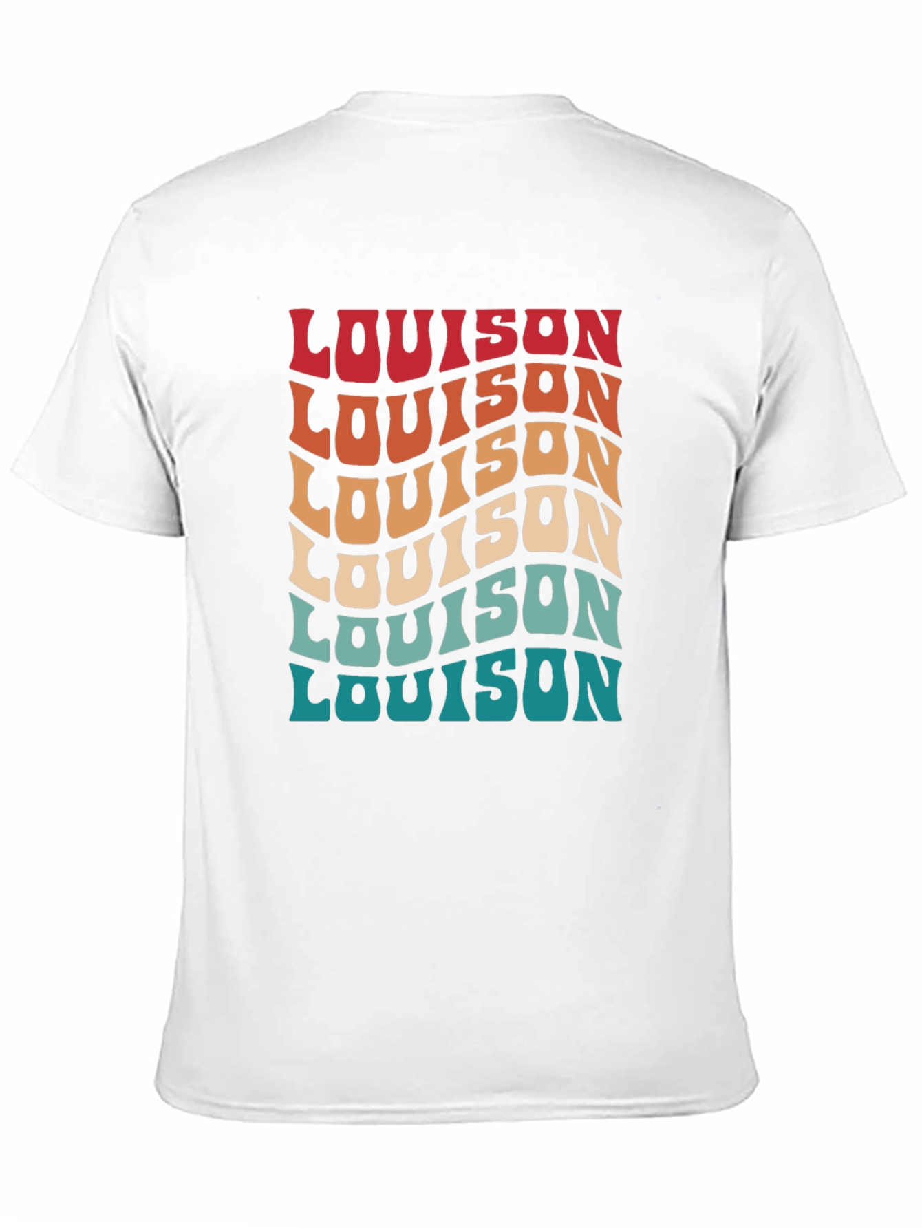 Wavy Text Graphic Tee - Retro Style