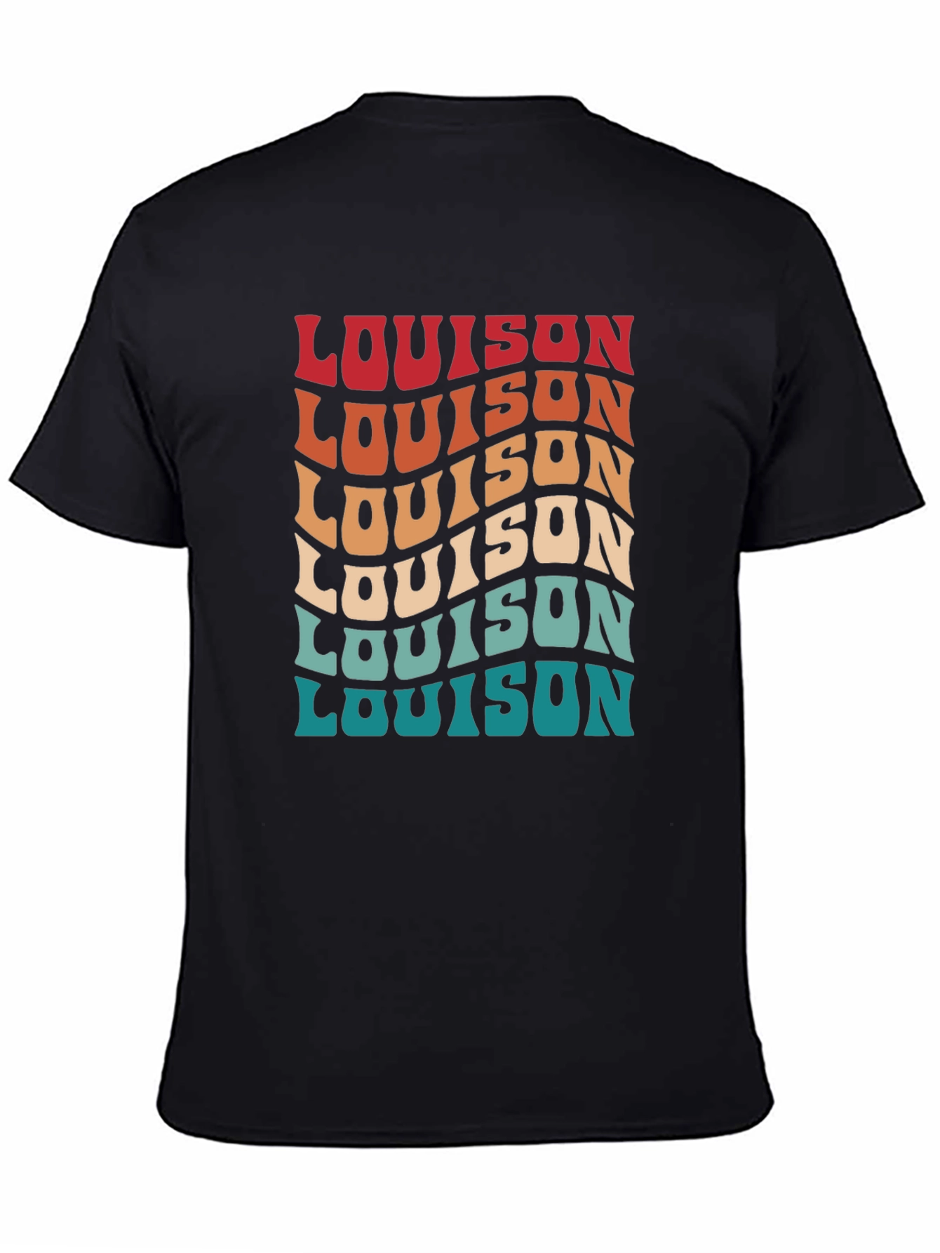 Wavy Text Graphic Tee - Retro Style