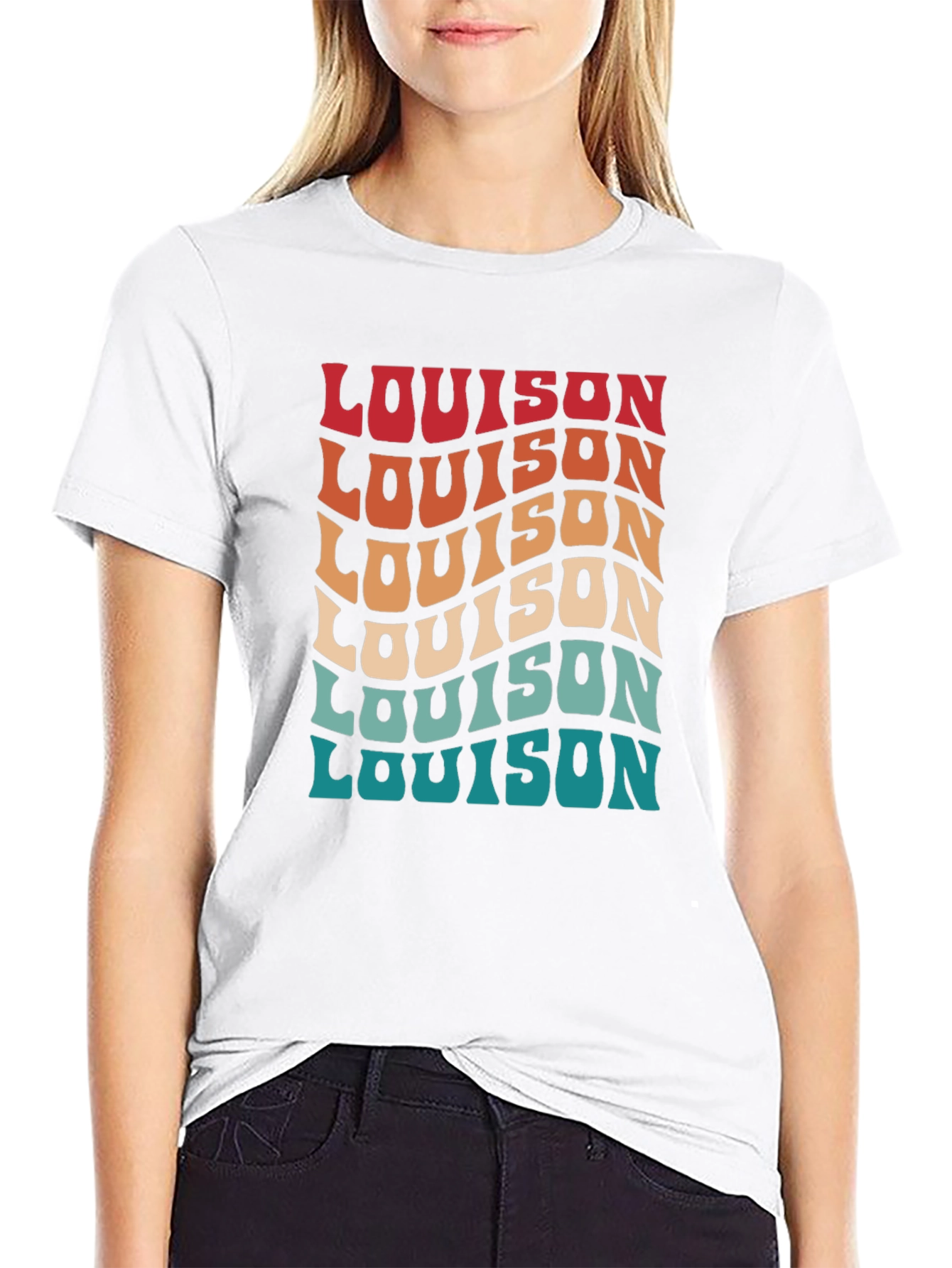 Wavy Text Graphic Tee - Retro Style