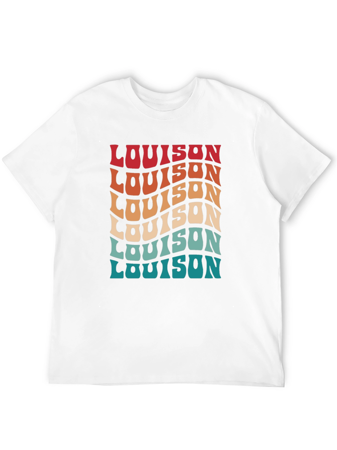 Wavy Text Graphic Tee - Retro Style