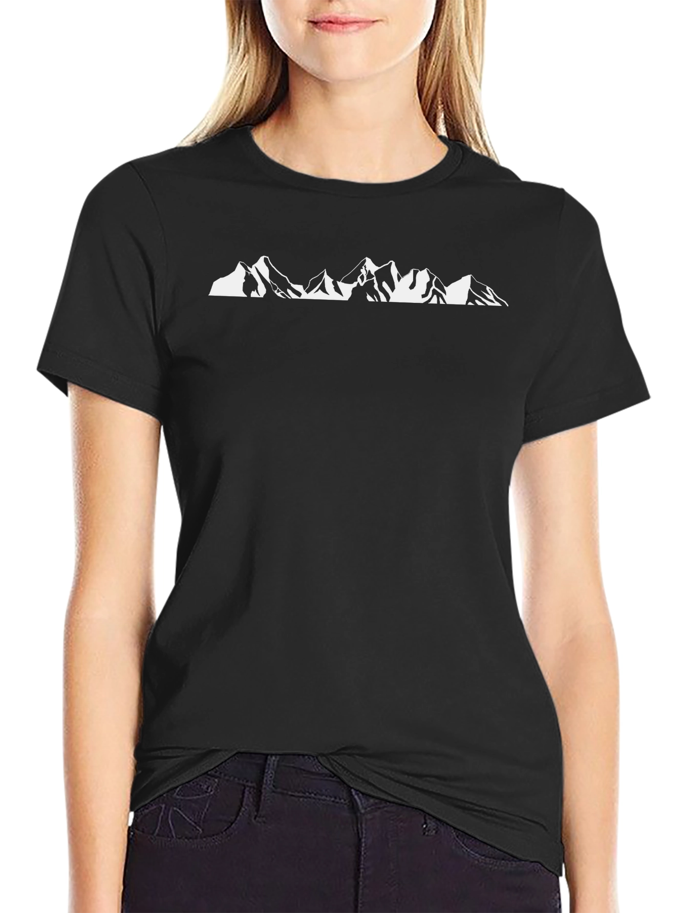 Mountain Graphic Black Crew Neck T-Shirt