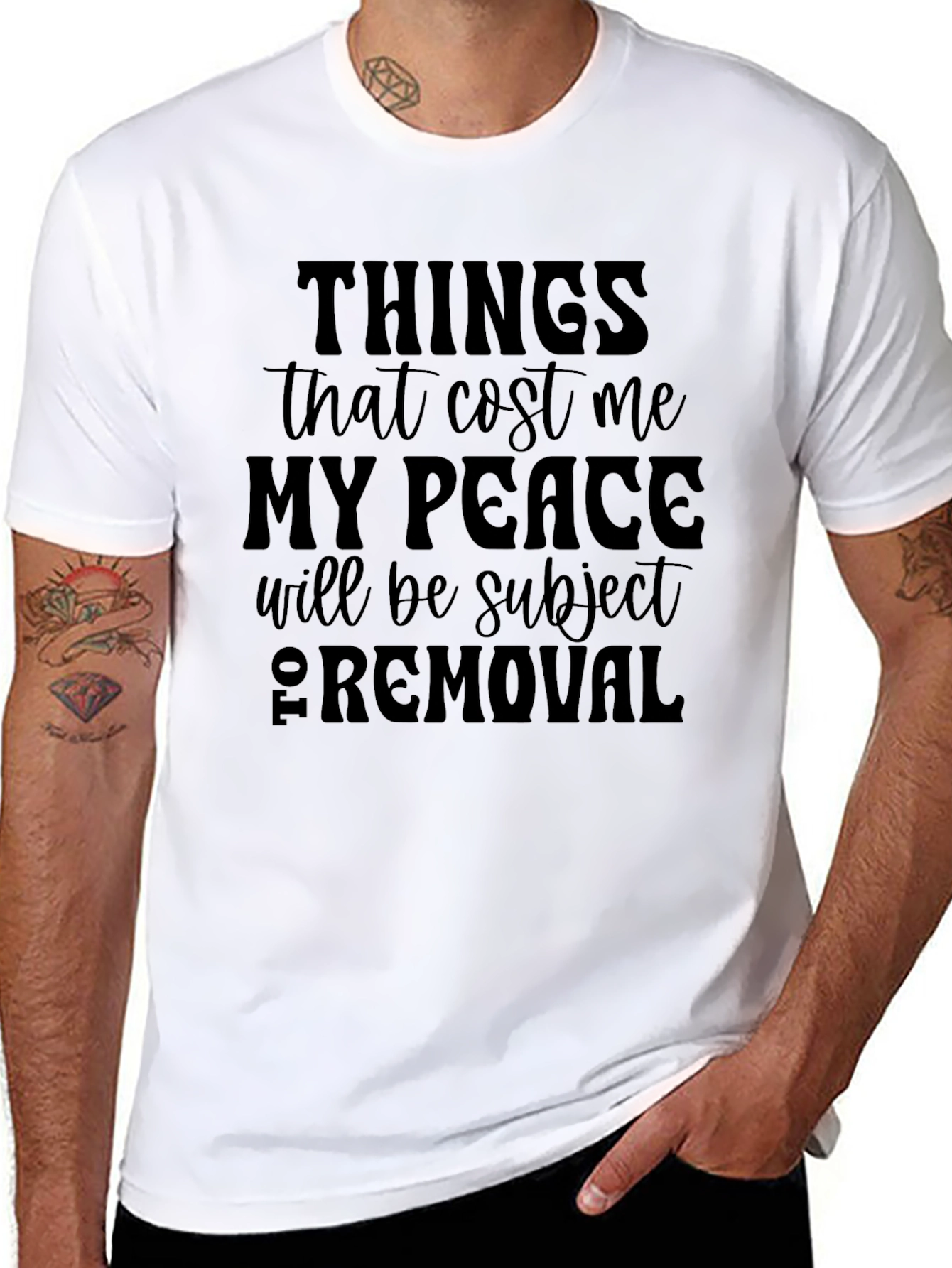 Peace Removal Graphic Tee - Black