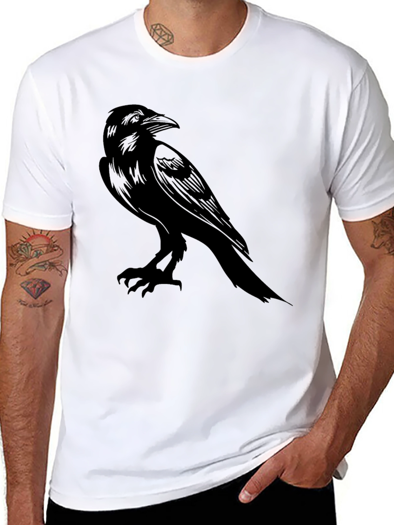 Raven Graphic Tee - Mens Black T-Shirt