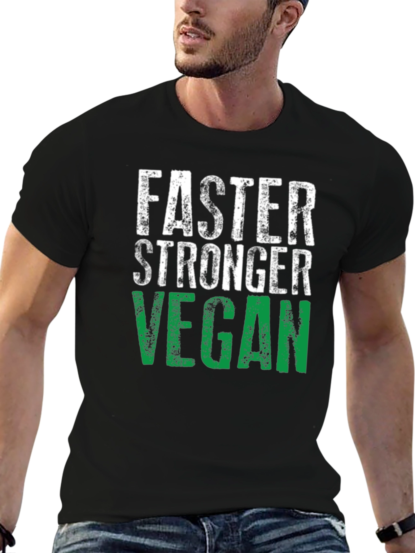 Faster Stronger Vegan T-Shirt - Athletic Fit