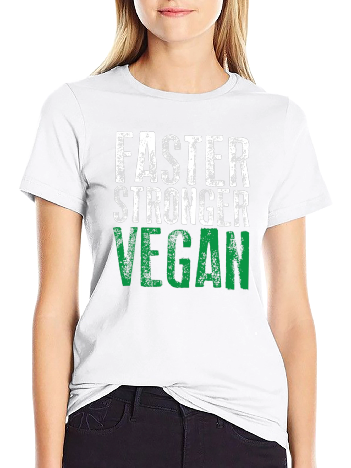 Faster Stronger Vegan T-Shirt - Athletic Fit
