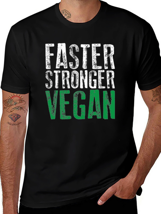 Faster Stronger Vegan T-Shirt - Athletic Fit