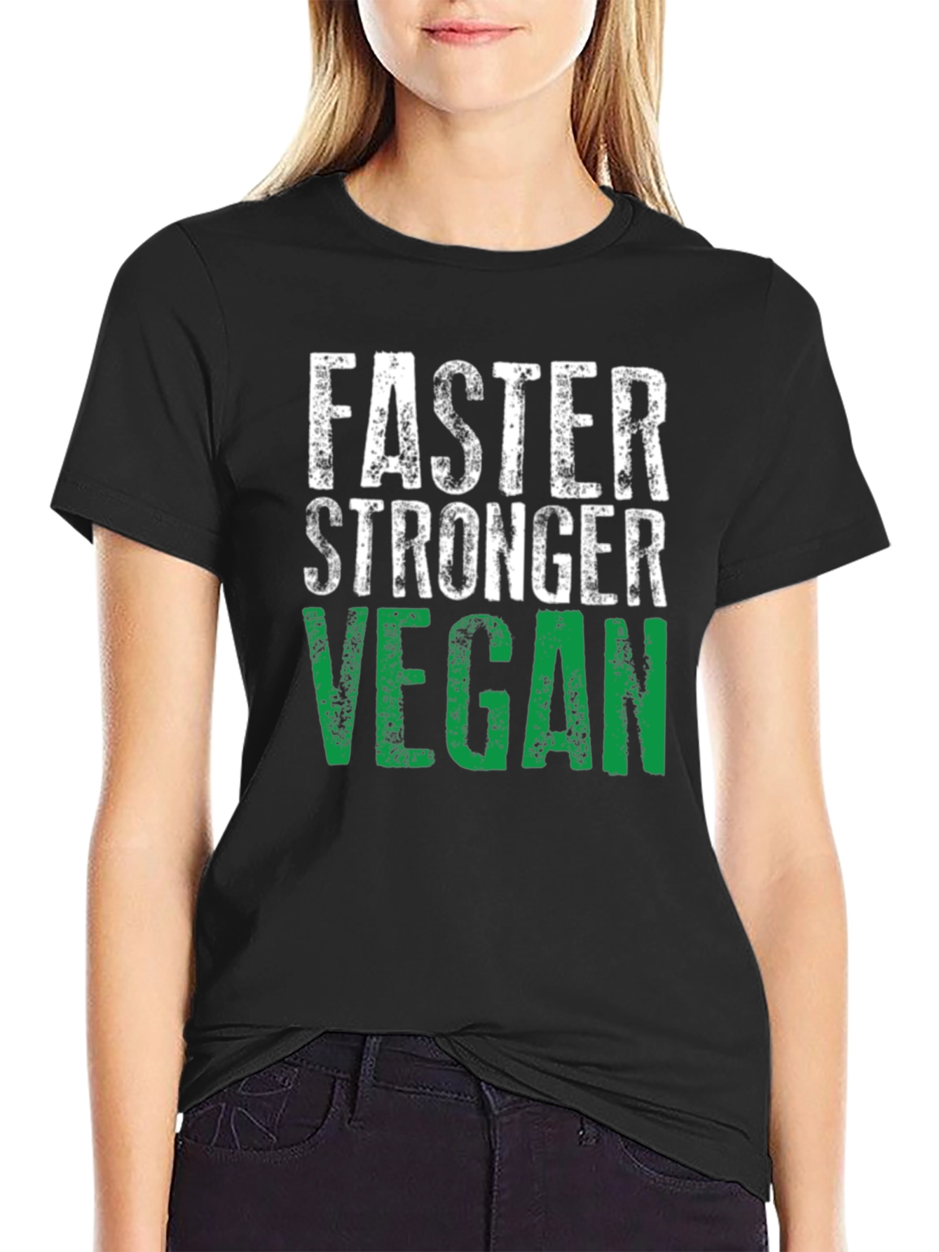 Faster Stronger Vegan T-Shirt - Athletic Fit