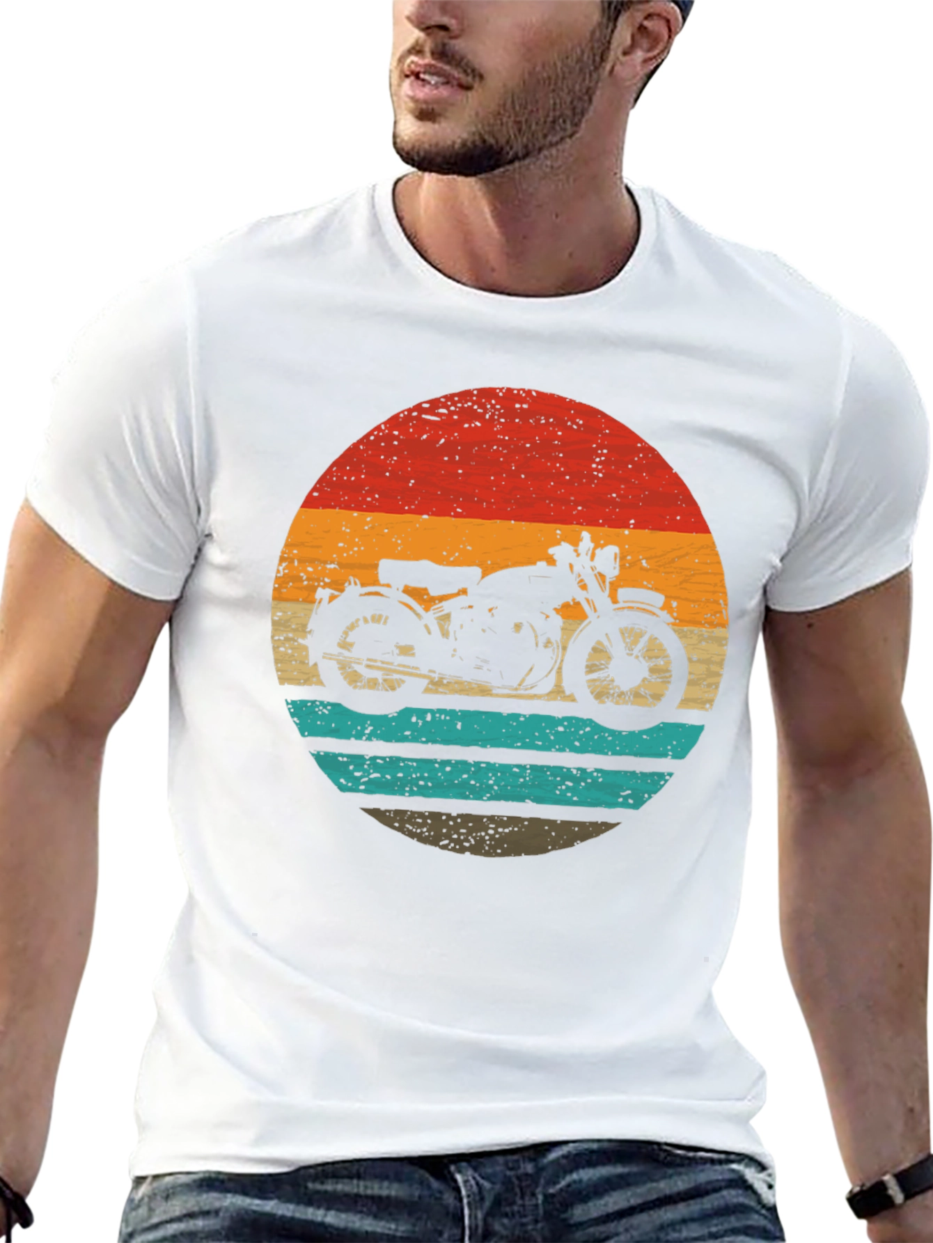 Retro Motorcycle Graphic Tee - Classic Style