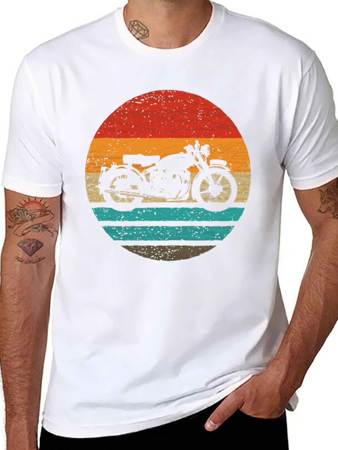 Retro Motorcycle Graphic Tee - Classic Style