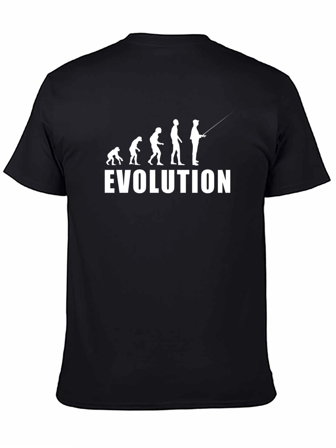 Evolution of Fishing Black T-Shirt