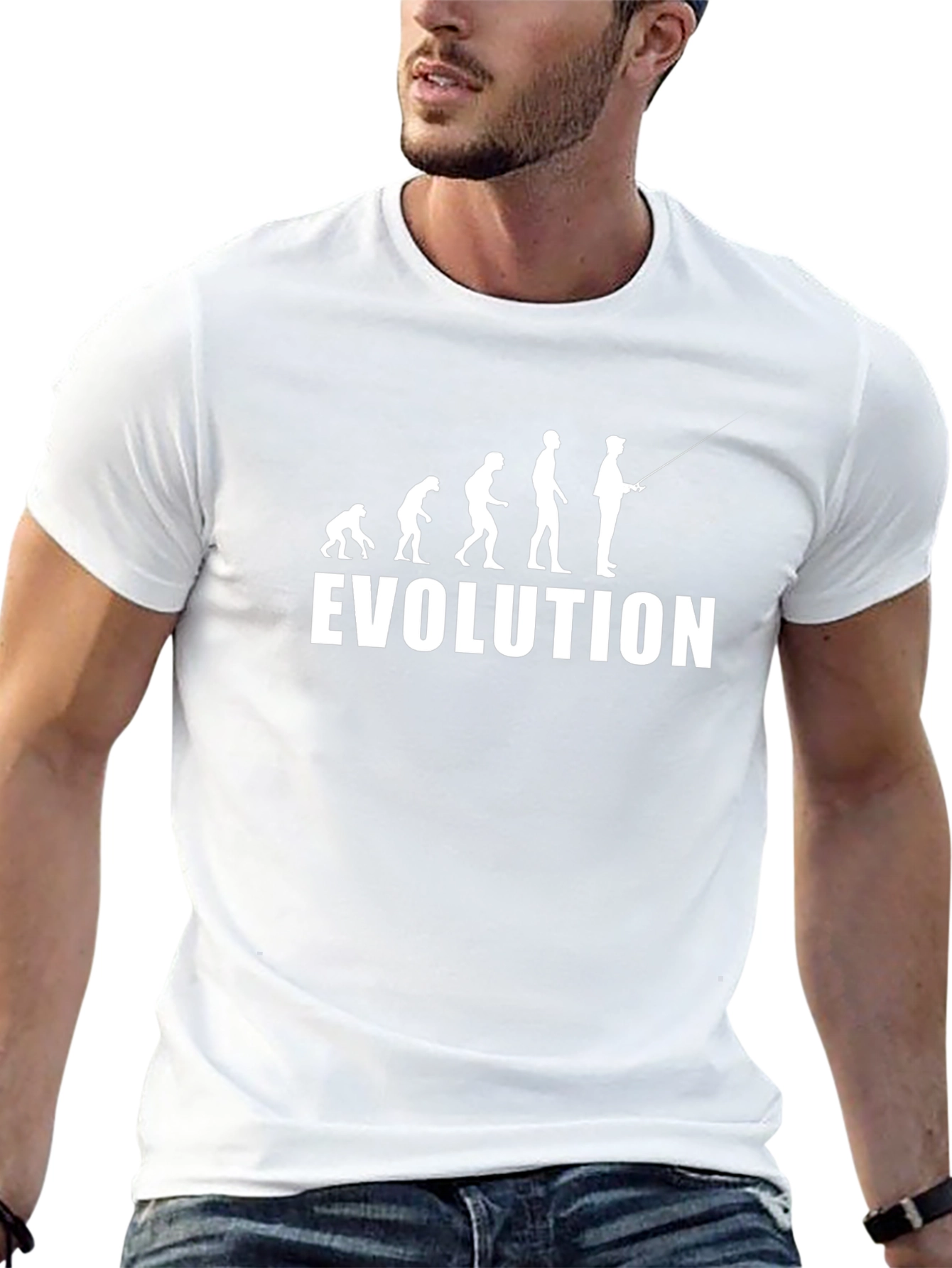 Evolution of Fishing Black T-Shirt