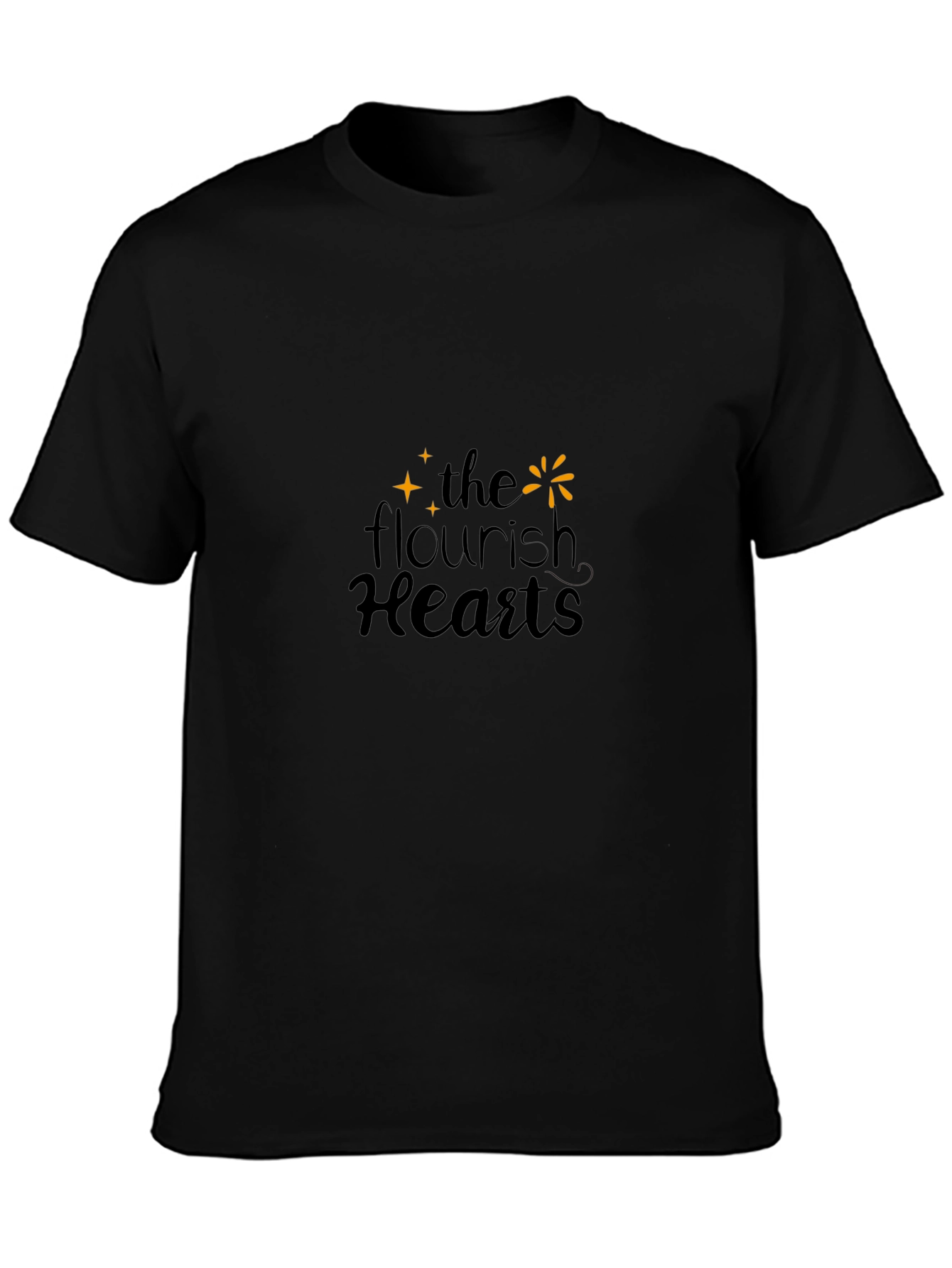 The Flourish Hearts Black T-Shirt