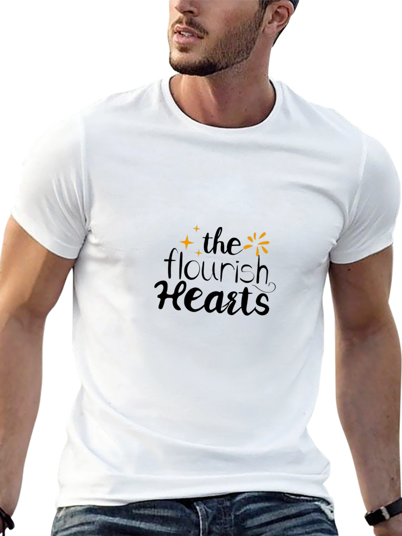 The Flourish Hearts Black T-Shirt