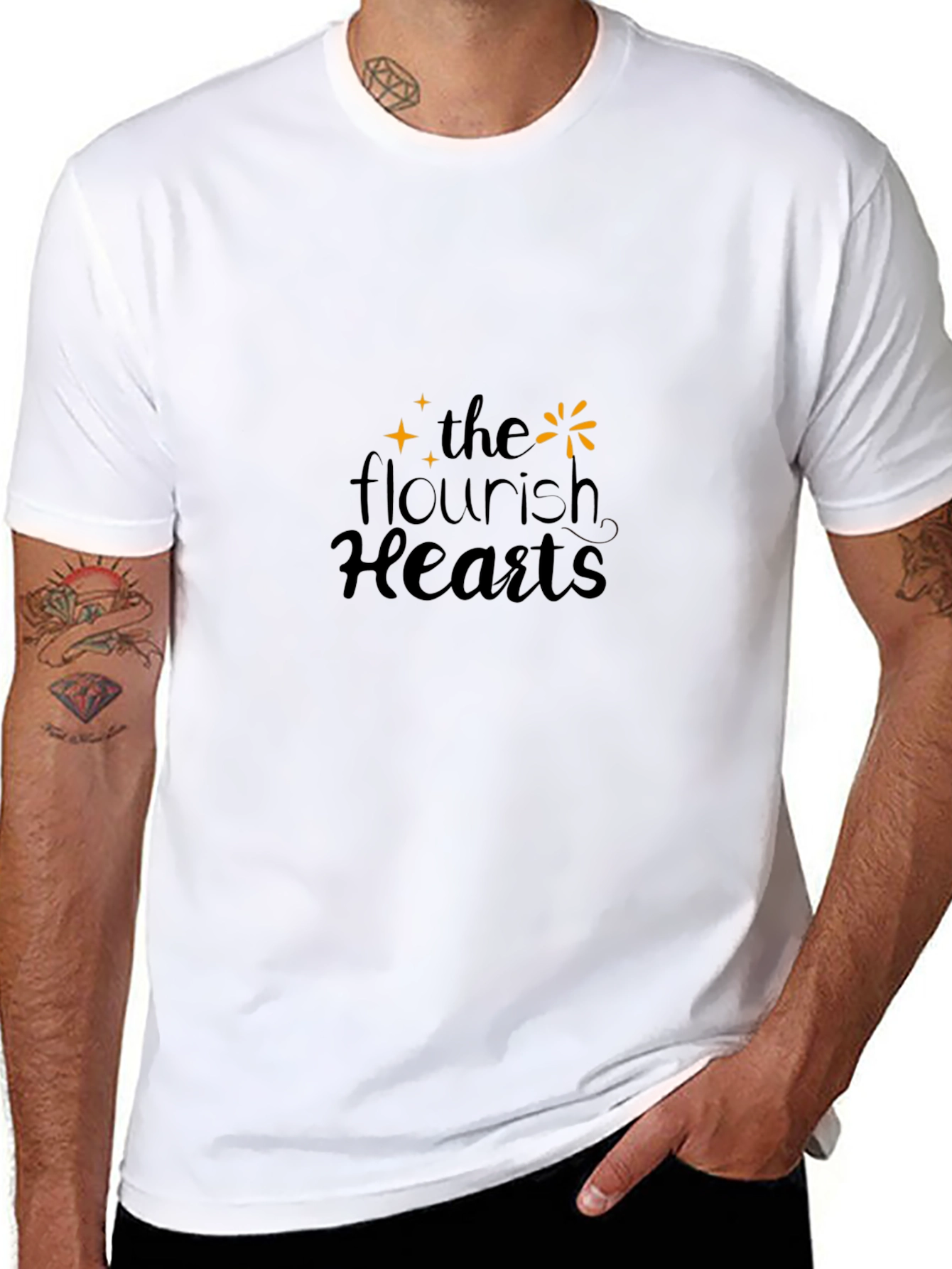 The Flourish Hearts Black T-Shirt
