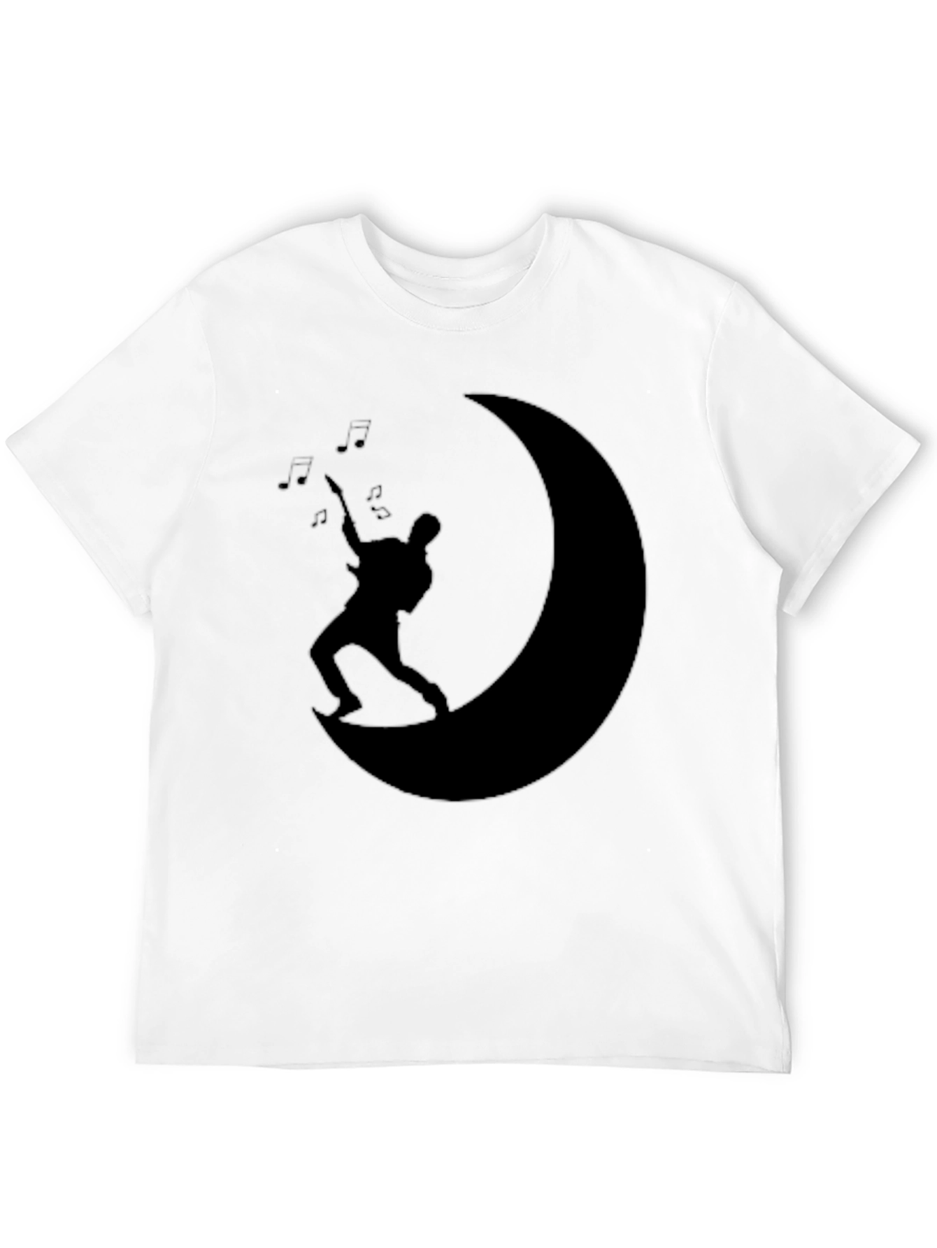 Moon Guitarist Black T-Shirt - Music Lover Tee