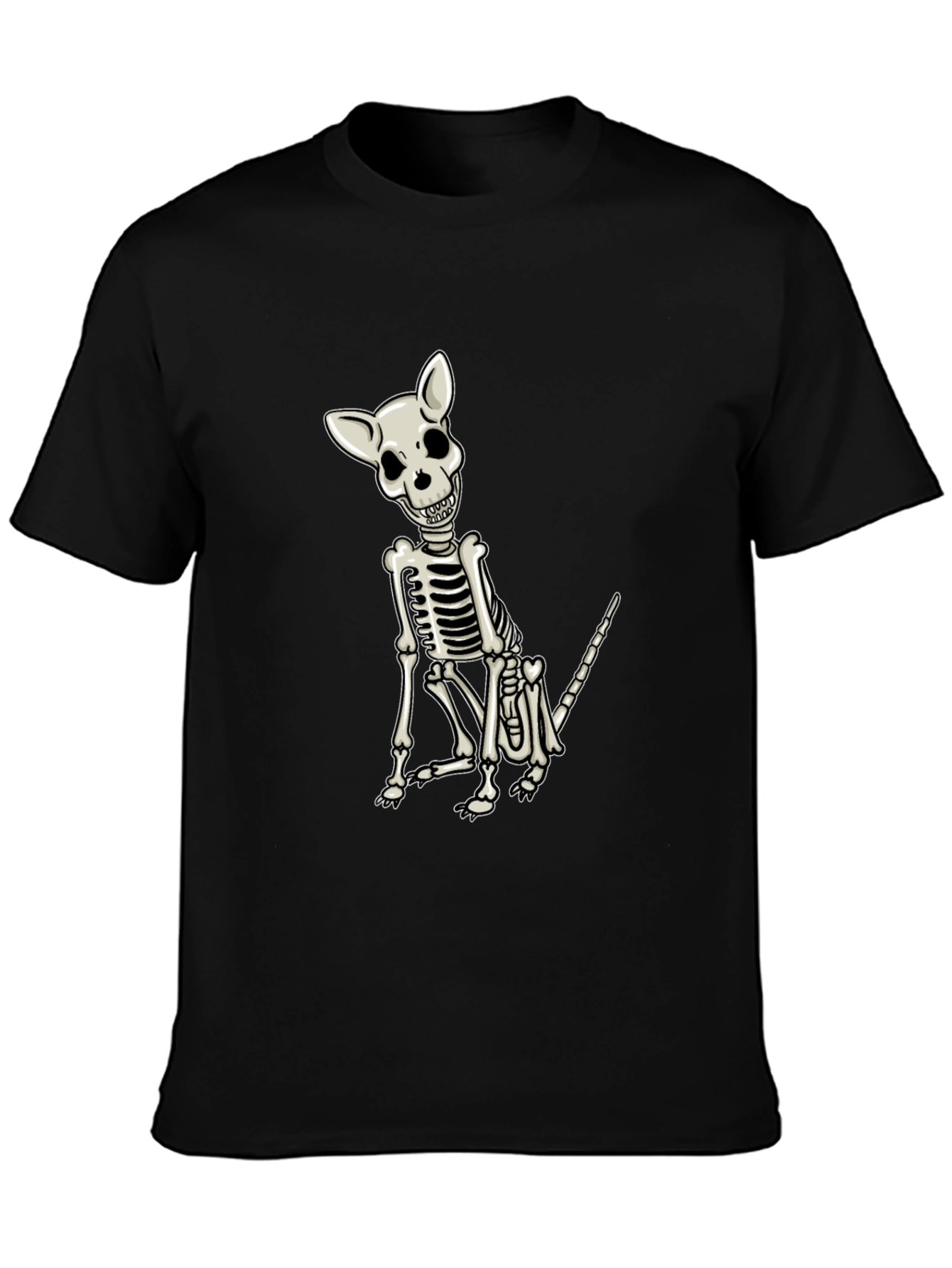 Skeleton Dog Graphic Tee - Mens Black T-Shirt